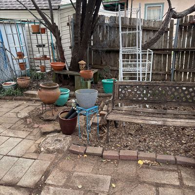Sale Photo Thumbnail #116: Bench + planters.