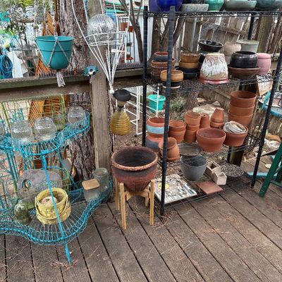 Sale Photo Thumbnail #110: Pottery and outdoor decor.