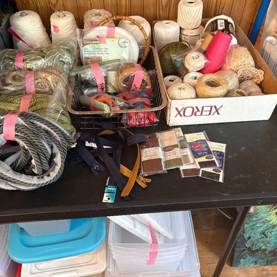 Sale Photo Thumbnail #98: Yard + sewing aupplies.