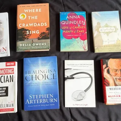 Collection of eleven contemporary books, including fiction, non-fiction, and self-help titles such as "Where the Crawdads Sing"...