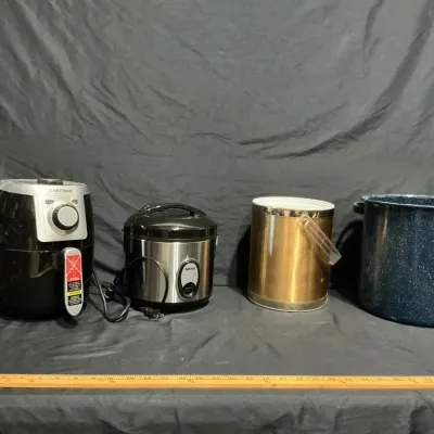 Small Kitchen Appliances & Vintage Canister Lot- Chefman, Aroma, And More 