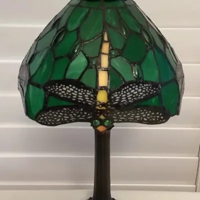 CCM006 Tiffany Style Stained Glass Dragonfly Desk Lamp New