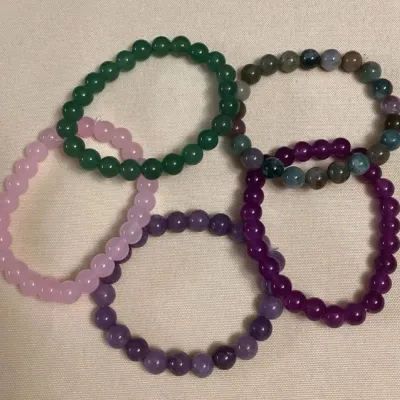 CCM067 Five Polished Stone Bead Bracelets New