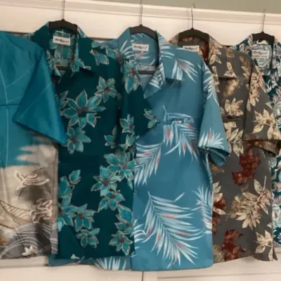 CCM034 Six Men’s Vintage Tori Richard & Mark Raysten Polyester Aloha Shirts