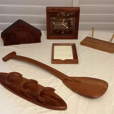 CCM002 Koa Wood Paddle, Clock, Nativity Puzzle, Desk Set & More!