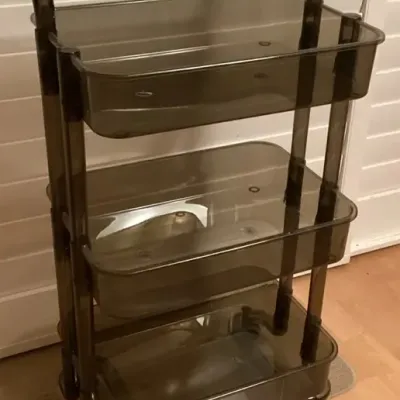 CCM023 Three Tiered Plastic Rolling Cart