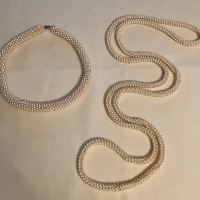 CCM076 Two Vintage Faux Pearl Necklaces 