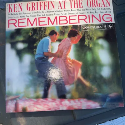 Sale Photo Thumbnail #18: Vintage vinyl record album, Ken Griffin at the Organ "Remembering", Columbia Records CL 1289, circa 1950s.