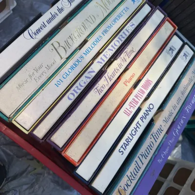 Sale Photo Thumbnail #33: Collection of vintage Reader's Digest vinyl record box sets, featuring various easy listening, piano, and organ music themes.