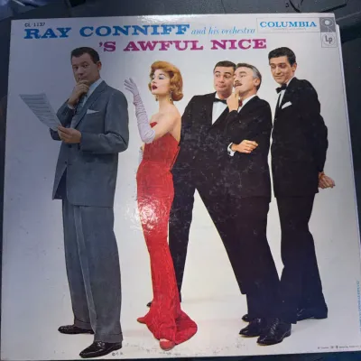 Sale Photo Thumbnail #20: Vintage vinyl record album sleeve for Ray Conniff and His Orchestra's "'S Awful Nice," released by Columbia Records (CL 1137) in 1958.