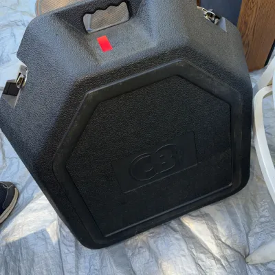 Sale Photo Thumbnail #40: Black molded plastic CB Percussion drum or musical instrument hard case with metal latches.