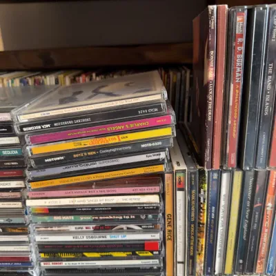 Sale Photo Thumbnail #137: Collection of assorted music CDs in jewel cases, including pop, rock, and soundtrack albums from the 1990s and 2000s.