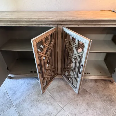 Beachy Gray Console Cabinet