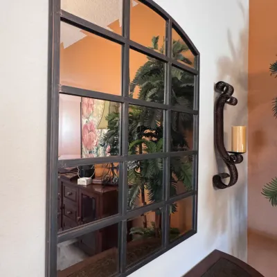 Curved Top Window Pane Mirror