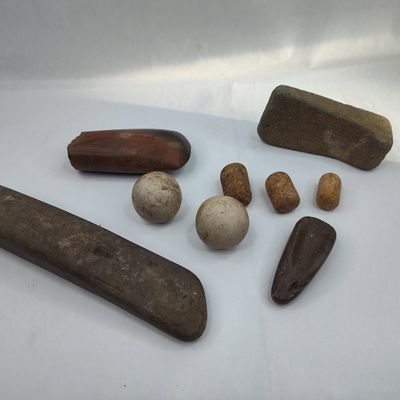 Sale Photo Thumbnail #414: Stone Artifacts w/ Celts & Pestles