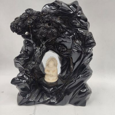 Sale Photo Thumbnail #459: Carved Buddha in Rocky Grotto Figure