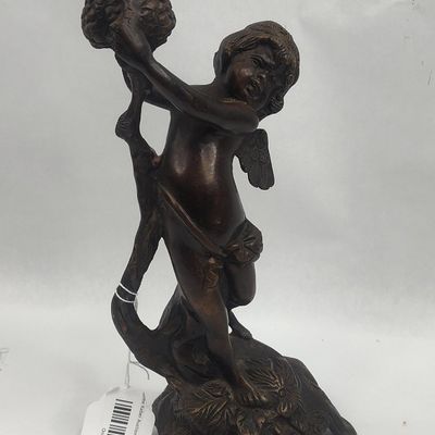 Sale Photo Thumbnail #232: Bronze Figural Putto Candlestick