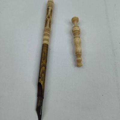 Sale Photo Thumbnail #346: Victorian Carved Bone Dip Pen