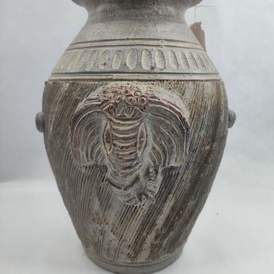 Sale Photo Thumbnail #184: Elephant Motif Earthenware Vase
