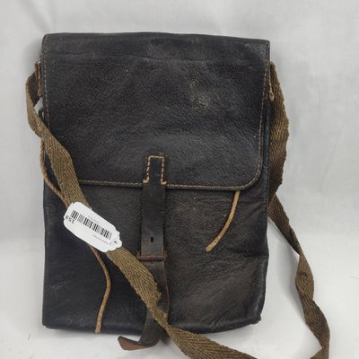 Sale Photo Thumbnail #153: Black Leather Utility Bag w/ Strap