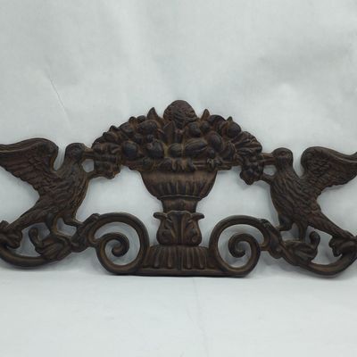 Sale Photo Thumbnail #394: Cast Iron Pediment w/ Birds & Fruit