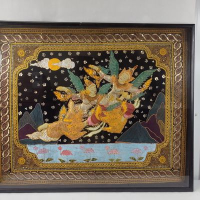 Sale Photo Thumbnail #13: Burmese Kalaga Tapestry, Kinnara