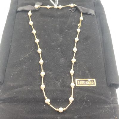 Sale Photo Thumbnail #335: Mexican 14K Gold & Pearl Necklace