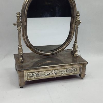 Sale Photo Thumbnail #106: Silver Plated Cheval Mirror & Box