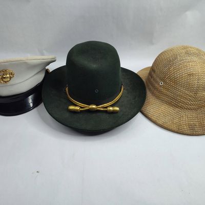 Sale Photo Thumbnail #151: Trio of Military & Utility Headgear