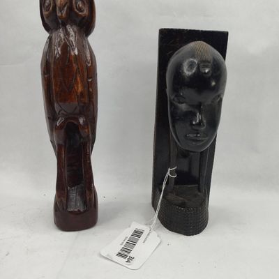 Sale Photo Thumbnail #361: Two Hand Carved Wooden Sculptures