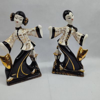 Sale Photo Thumbnail #44: Pair Napco MCM Japanese Ceramic