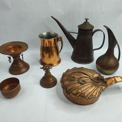 Sale Photo Thumbnail #300: Assorted Copper & Brass Metalware
