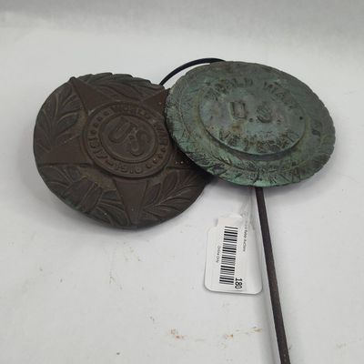 Sale Photo Thumbnail #180: Pair Kenton Ohio Bronze WWI Markers
