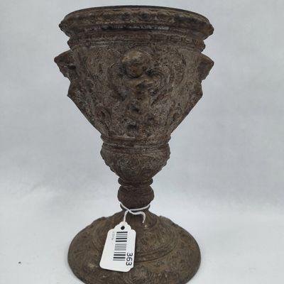Sale Photo Thumbnail #360: Cast Metal Urn w/ Cherub Reliefs