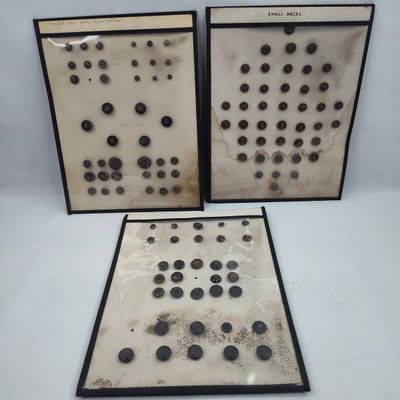 Sale Photo Thumbnail #408: 3 Glass & Metal Button Boards