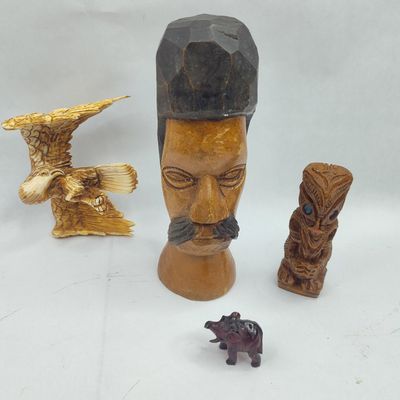 Sale Photo Thumbnail #206: Set Figurative Wood & Resin Sculptures