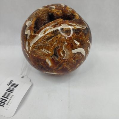 Sale Photo Thumbnail #460: Septarian Geode Sphere w/ Fossils