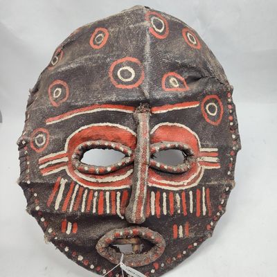 Sale Photo Thumbnail #219: African Bark Cloth Mask w/ Vine Frame