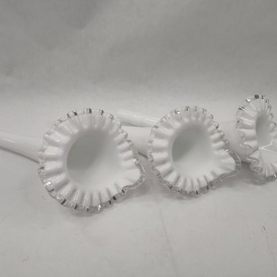 Sale Photo Thumbnail #490: Trio Milk Glass Epergne Horns w/ Str
