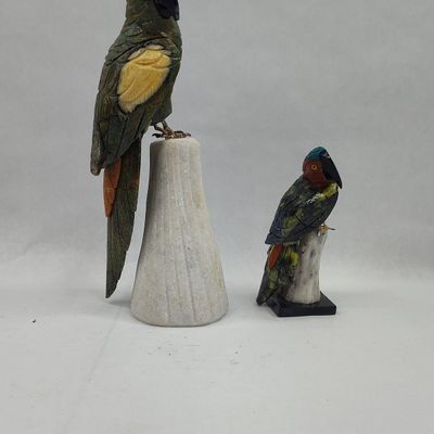 Sale Photo Thumbnail #348: Pair Gemstone Parrot & Macaw Figures