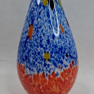 Sale Photo Thumbnail #514: Confetti Art Glass Teardrop Vase