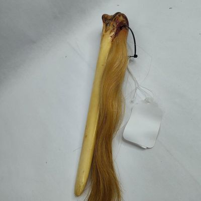 Sale Photo Thumbnail #291: Carved Bone Fly Whisk w/ Horsehair
