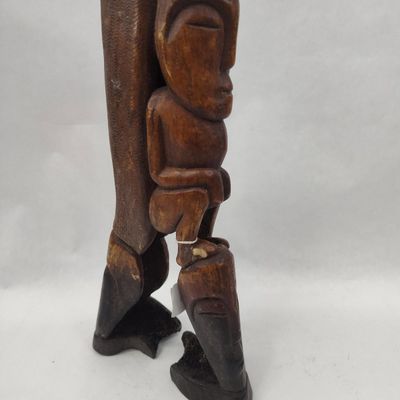Sale Photo Thumbnail #274: 3 Hand-Carved Wood Totemic Figures