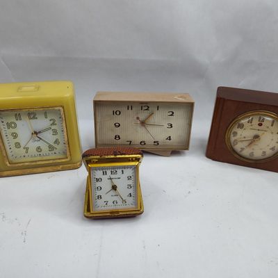 Sale Photo Thumbnail #28: Set 4 Clocks: GE, Telechron & more
