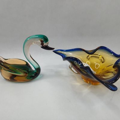 Sale Photo Thumbnail #294: Two Murano Art Glass Tableware Pieces