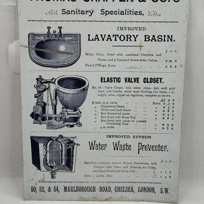 Sale Photo Thumbnail #419: Thomas Crapper & Co. Metal Sign 1995