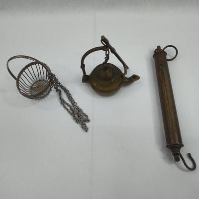 Sale Photo Thumbnail #438: Metal Set w/ Chatillon Scale & Lamp