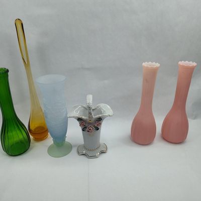 Sale Photo Thumbnail #214: Set Glass & Ceramic Vases