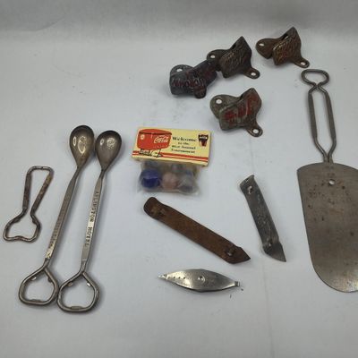 Sale Photo Thumbnail #439: Advertising Openers, Tools & Coke