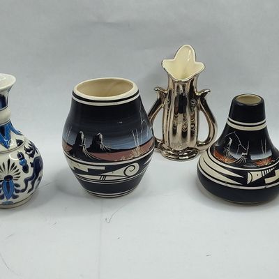 Sale Photo Thumbnail #220: Set of 4 Ceramic Vases & Vessels